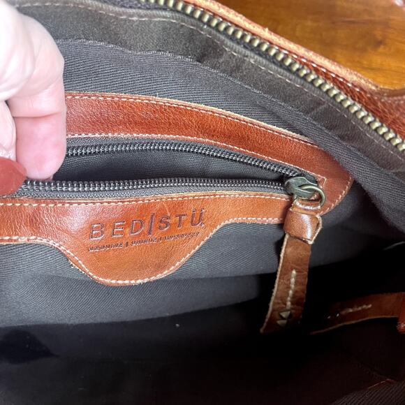 Bed Stu Orchid Dark Brown Woven Leather Crossbody Purse Handbag Shoulder Bag - Picture 8 of 10